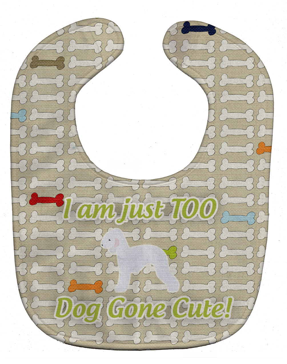 Bedlington Terrier Dog Gone Cute Baby Bib Easy-Clean Baby Bib Baby Feeding Accessory Baby Mealtime Essential, 10 x 13, Multicolor