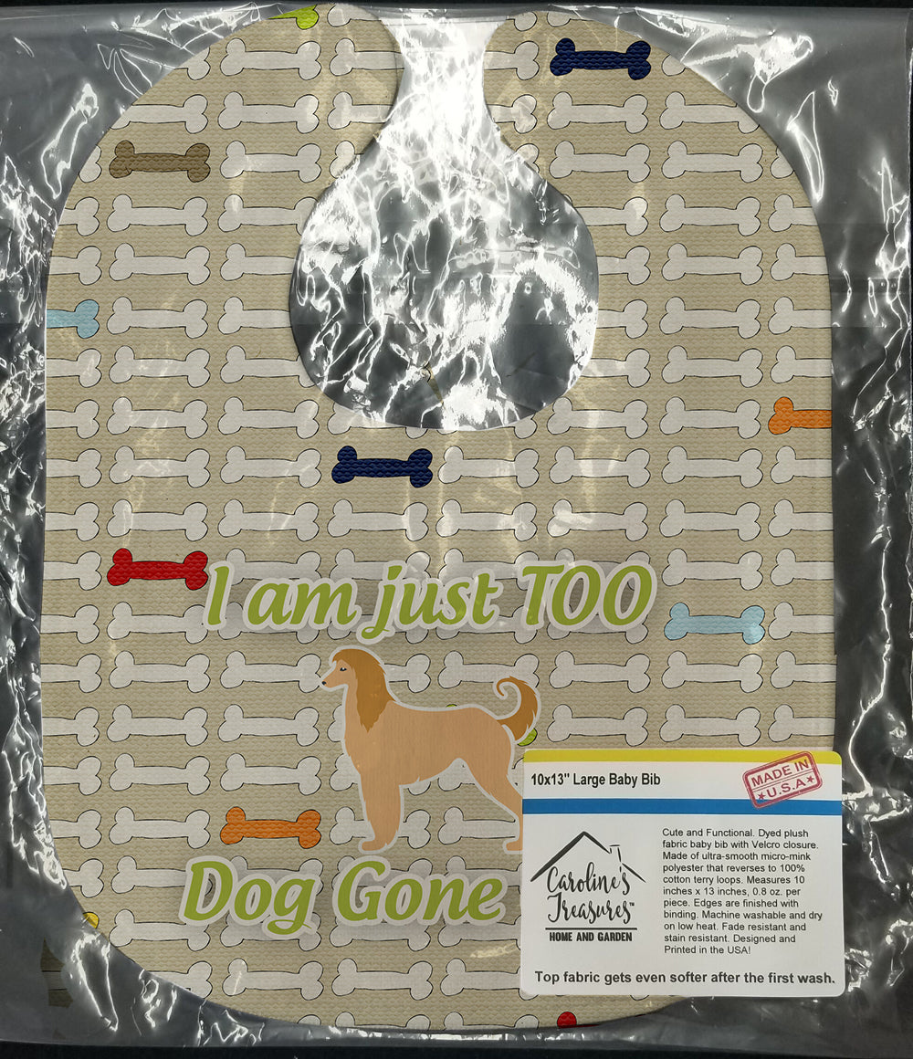 Afghan Hound Dog Gone Cute Baby Bib Easy-Clean Baby Bib Baby Feeding Accessory Baby Mealtime Essential, 10 x 13, Multicolor