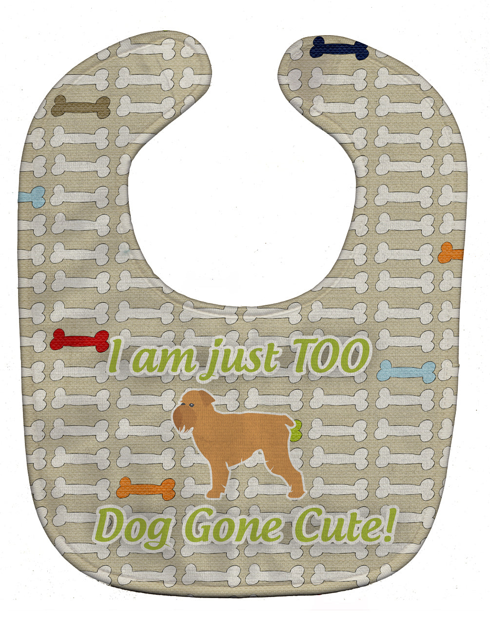 Dog Gone Cute Brussels Griffon Baby Bib Easy-Clean Baby Bib Baby Feeding Accessory Baby Mealtime Essential, 10 x 13, Multicolor