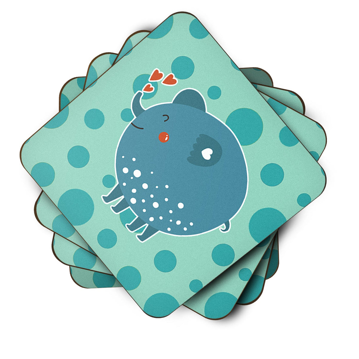 Blue Elephant Foam Coasters Set of 4 Cup Coasters for Indoor Outdoor, Tabletop Protection, Anti Slip, Mouse pad Material