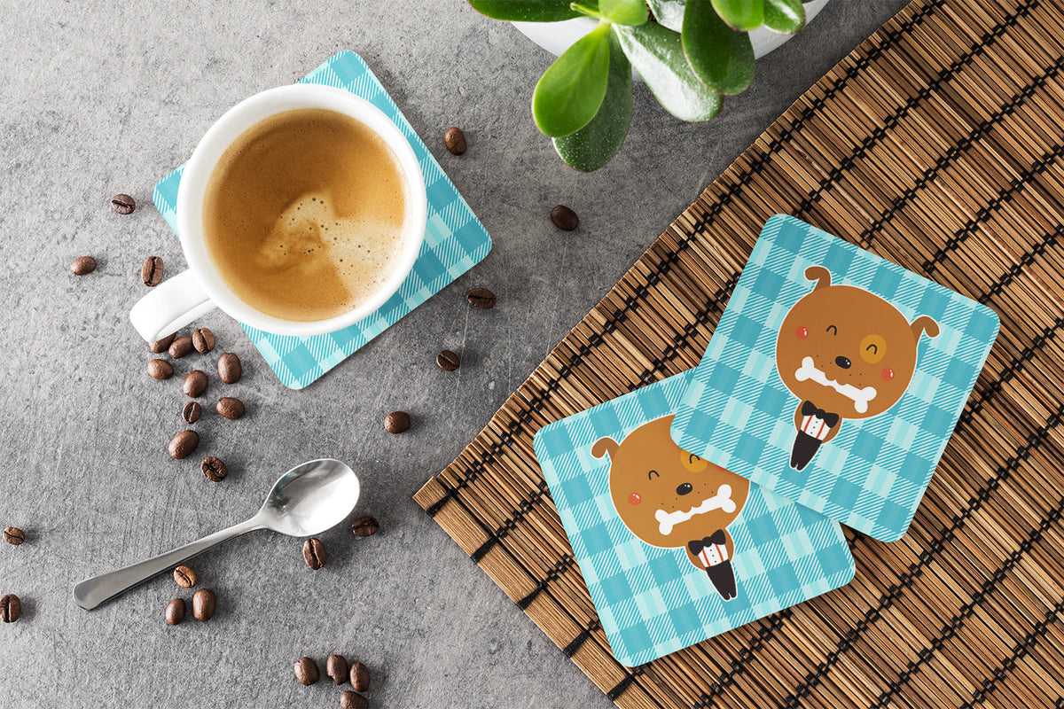 Dog in Tuxedo Foam Coasters Set of 4 Cup Coasters for Indoor Outdoor, Tabletop Protection, Anti Slip, Mouse pad Material