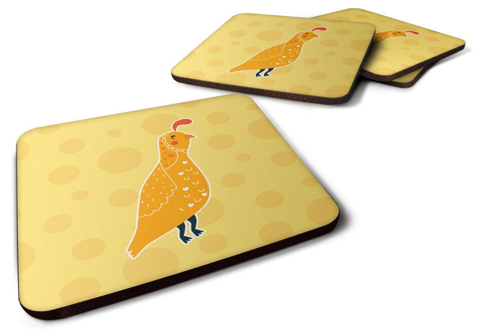 Partridge in Polkadots Foam Coasters Set of 4 Cup Coasters for Indoor Outdoor, Tabletop Protection, Anti Slip, Mouse pad Material