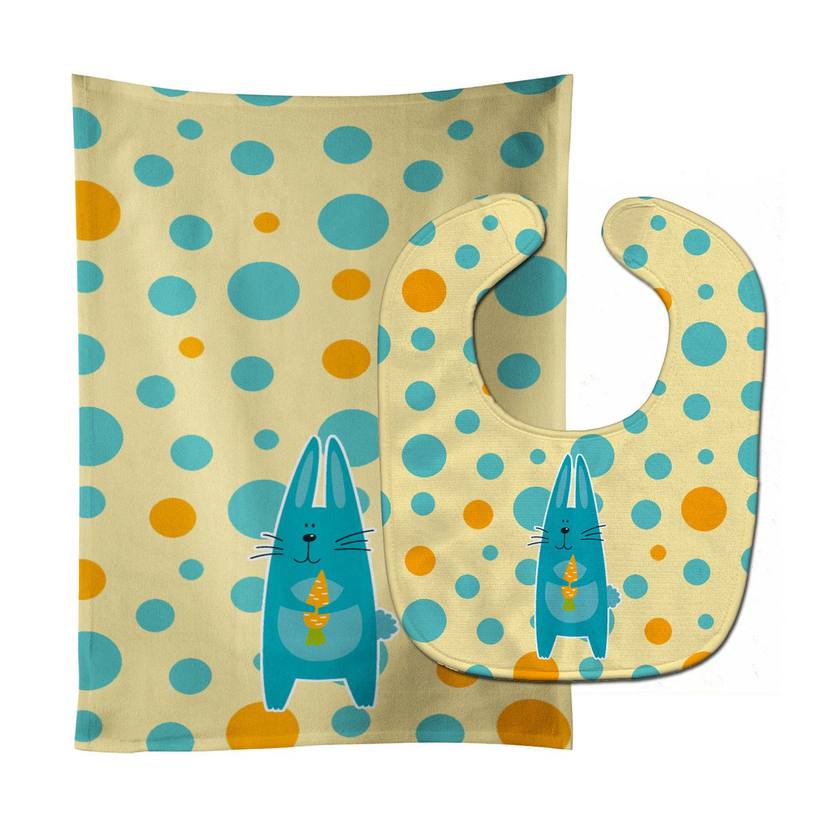 Polkadot Rabbit Baby Bib & Burp Cloth Easy-Clean Baby Bib Baby Feeding Accessory Baby Mealtime Essential