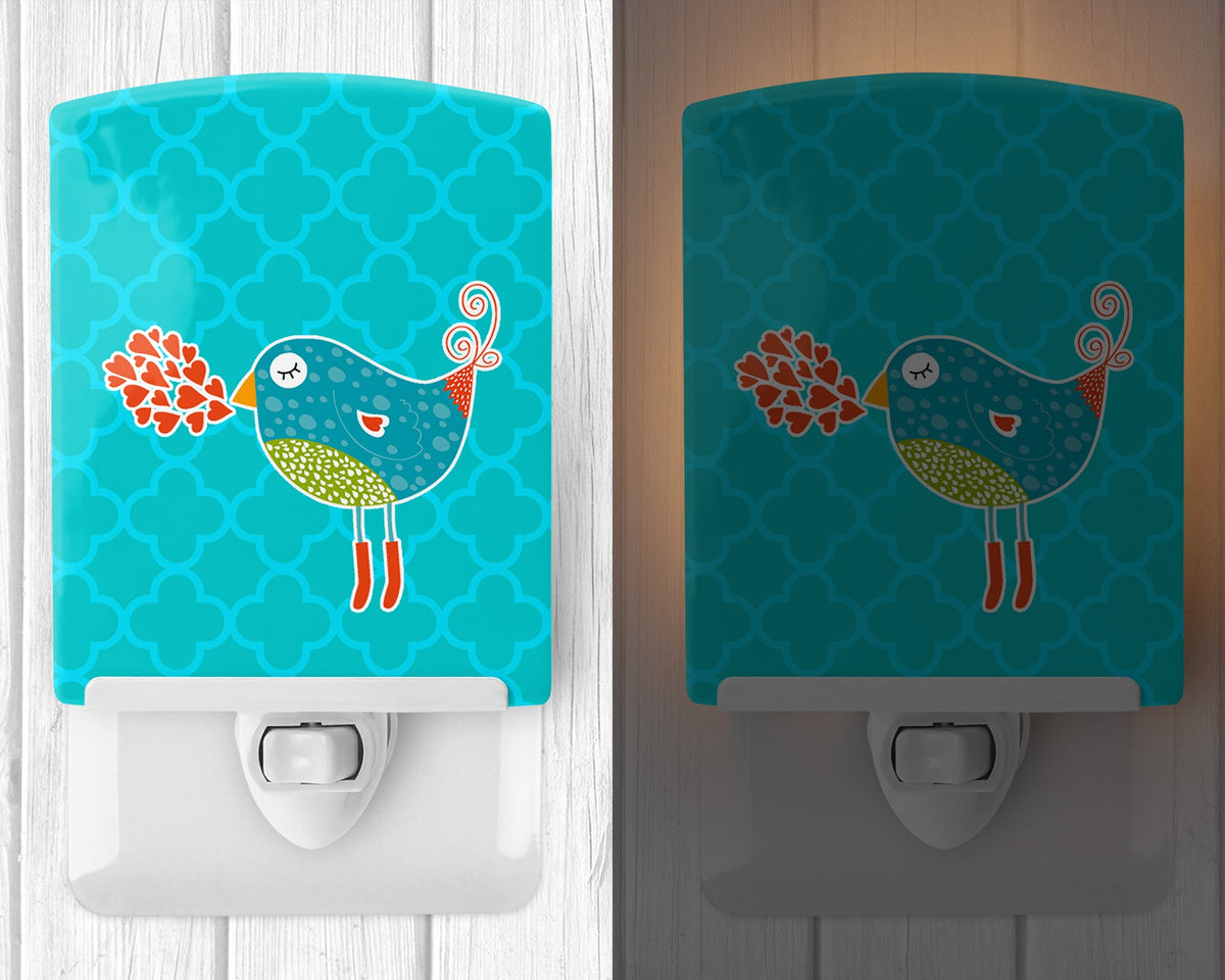 Birdy Love Ceramic Night Light Compact, UL-Certified, Ideal for Bedroom, Bathroom, Nursery, Hallway, Kitchen, 6x4x3, Multicolor