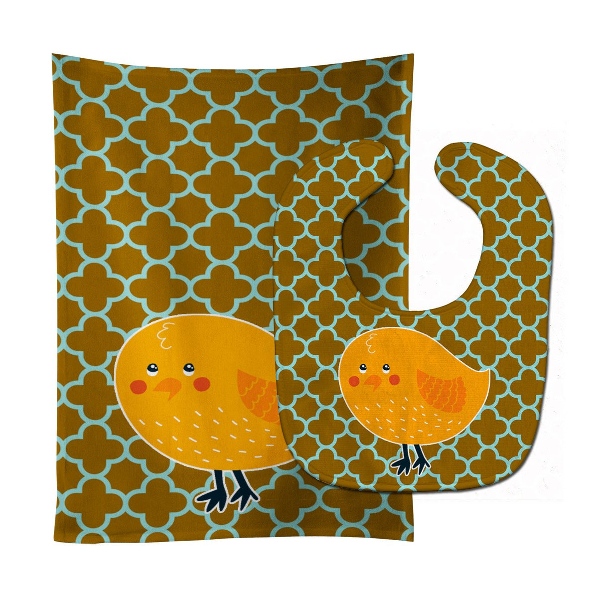 Bird on Quatrfoil Baby Bib & Burp Cloth Easy-Clean Baby Bib Baby Feeding Accessory Baby Mealtime Essential