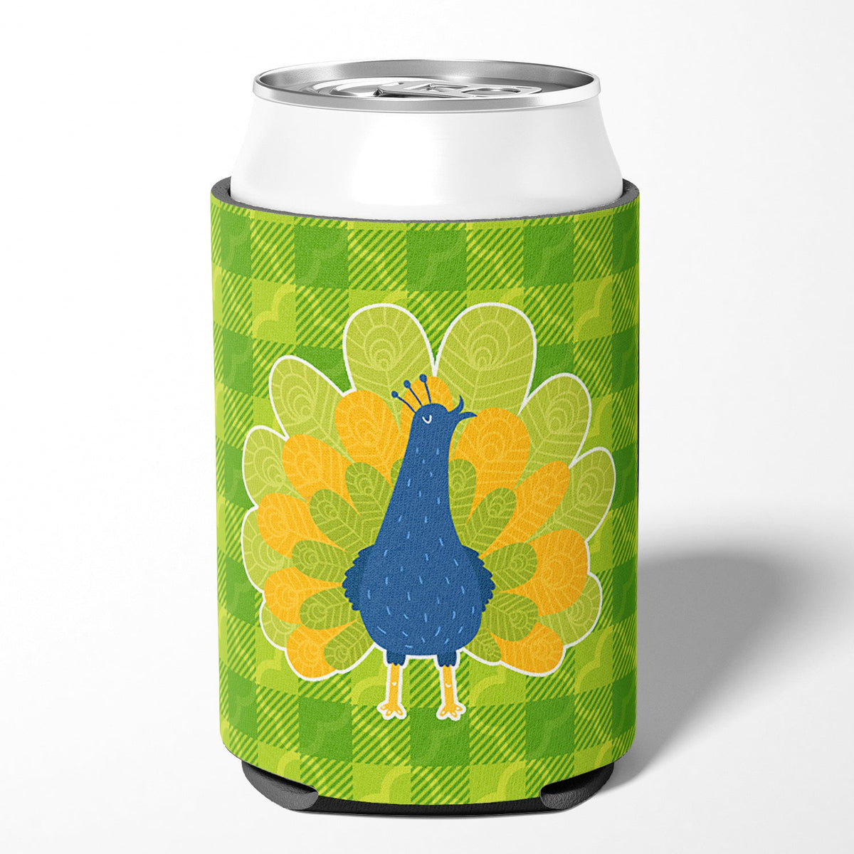 Pretty Peacock Can or Bottle Hugger Cooler Sleeve for Standard 12 oz Cans, Insulated Foam Beer & Soda Can Hugger Reusable