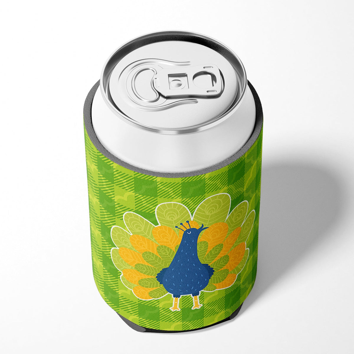 Pretty Peacock Can or Bottle Hugger Cooler Sleeve for Standard 12 oz Cans, Insulated Foam Beer & Soda Can Hugger Reusable