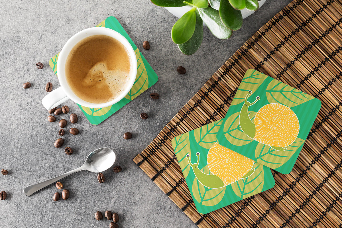 Snail Foam Coasters Set of 4 Cup Coasters for Indoor Outdoor, Tabletop Protection, Anti Slip, Mouse pad Material