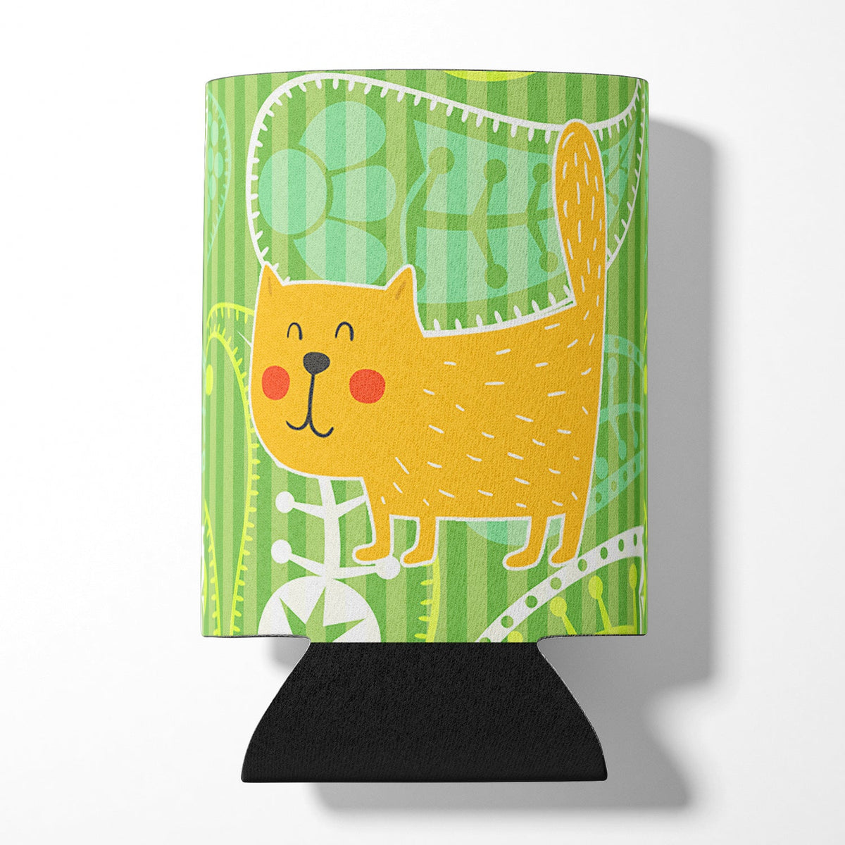 Cat on Paisley Can or Bottle Hugger Cooler Sleeve for Standard 12 oz Cans, Insulated Foam Beer & Soda Can Hugger Reusable