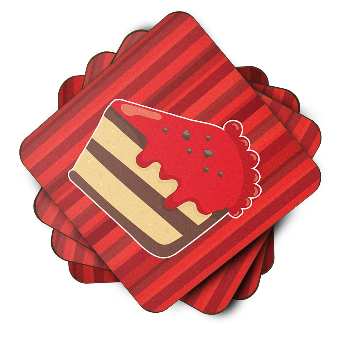 Christmas Cake Foam Coasters Set of 4 Cup Coasters for Indoor Outdoor, Tabletop Protection, Anti Slip, Mouse pad Material