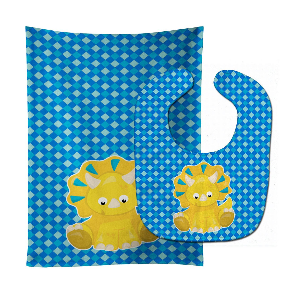 Triceratops Dinosaur Baby Bib & Burp Cloth Easy-Clean Baby Bib Baby Feeding Accessory Baby Mealtime Essential