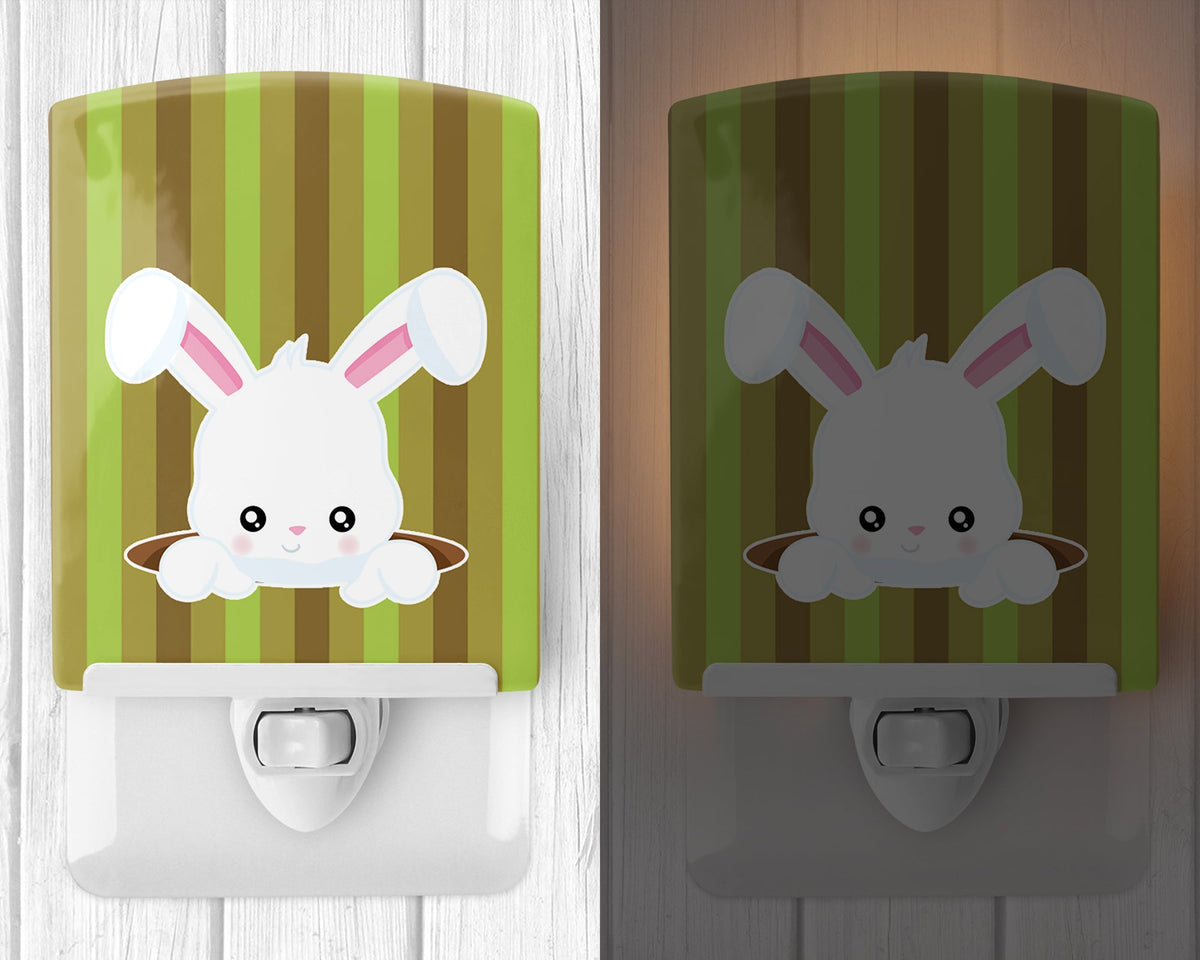 Easter Rabbit Hole Ceramic Night Light Compact, UL-Certified, Ideal for Bedroom, Bathroom, Nursery, Hallway, Kitchen, 6x4x3, Multicolor