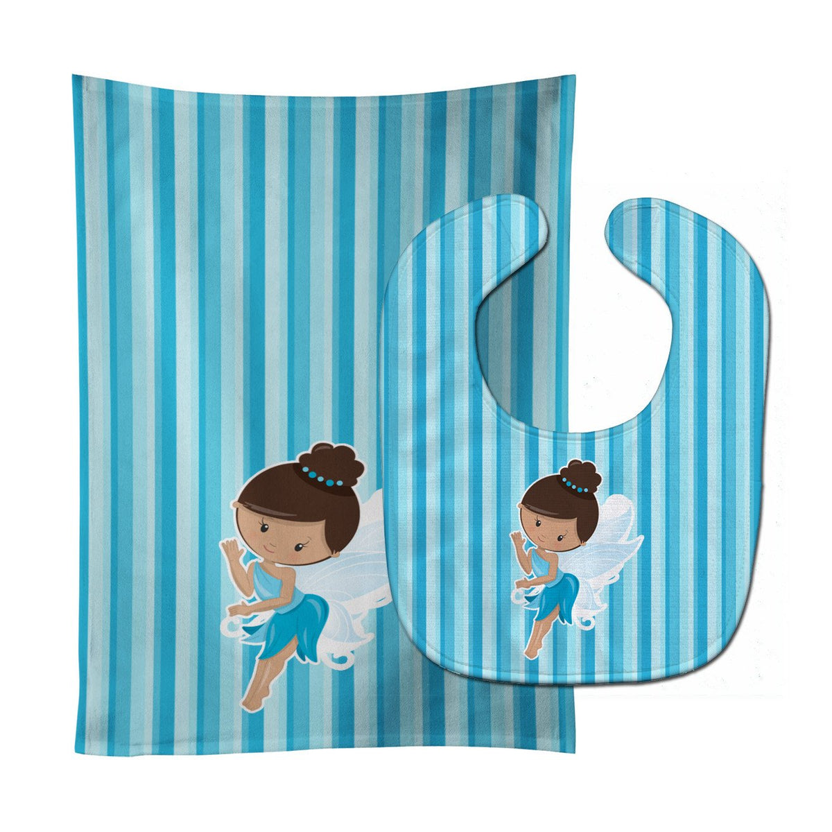 Fairy Blue Stripes Baby Bib & Burp Cloth Easy-Clean Baby Bib Baby Feeding Accessory Baby Mealtime Essential