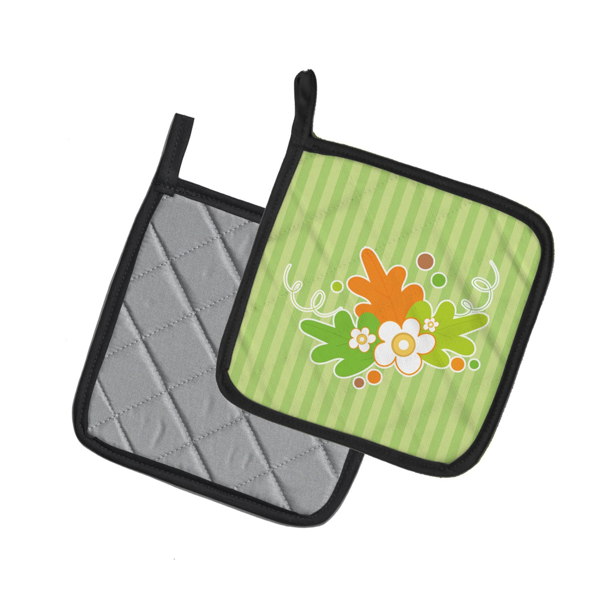 Fall Leaves Pot Holder Set of 2 Heat Resistant Quilted Hot Pads 7.5 x 7.5 Inch, Insulated Kitchen Trivets for Cooking & Baking