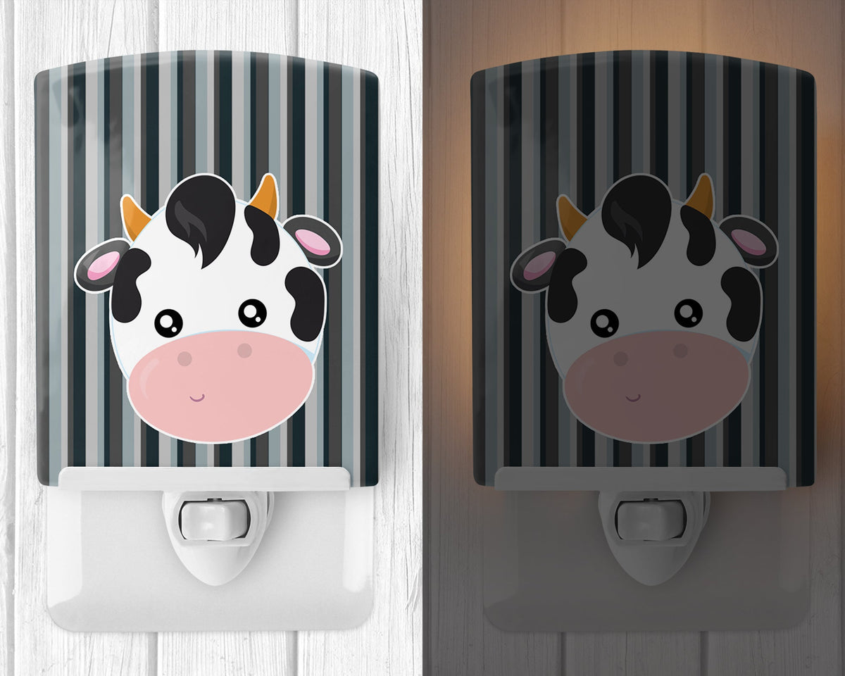 Cow Face Ceramic Night Light Compact, UL-Certified, Ideal for Bedroom, Bathroom, Nursery, Hallway, Kitchen, 6x4x3, Multicolor