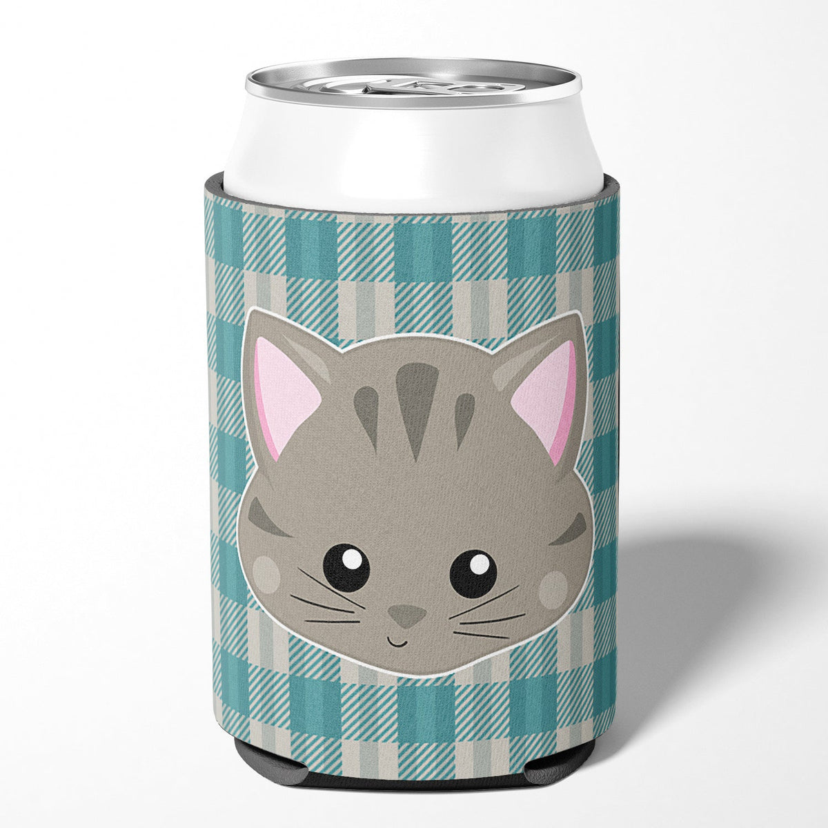 Kitten Face  Can or Bottle Hugger Cooler Sleeve for Standard 12 oz Cans, Insulated Foam Beer & Soda Can Hugger Reusable