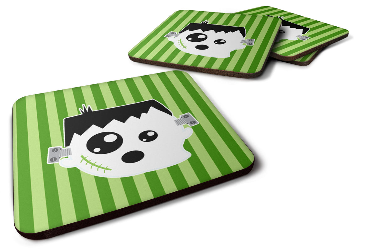 Halloween Ghost Frankenstein Foam Coasters Set of 4 Cup Coasters for Indoor Outdoor, Tabletop Protection, Anti Slip, Mouse pad Material