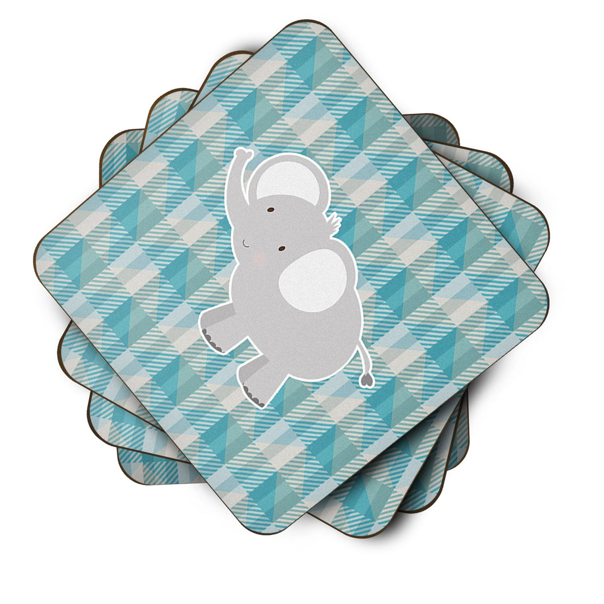 Elephant Foam Coasters Set of 4 Cup Coasters for Indoor Outdoor, Tabletop Protection, Anti Slip, Mouse pad Material