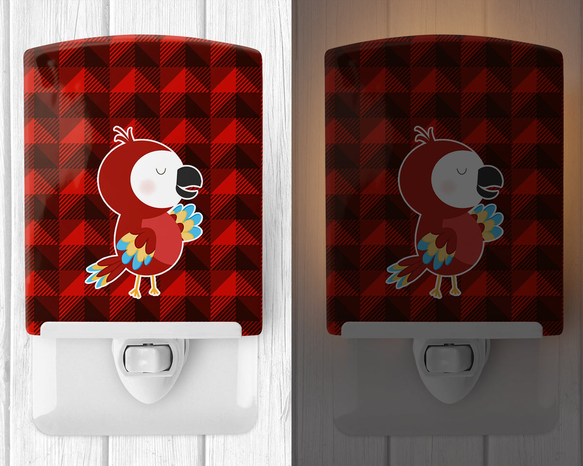 Parrot Ceramic Night Light Compact, UL-Certified, Ideal for Bedroom, Bathroom, Nursery, Hallway, Kitchen, 6x4x3, Multicolor