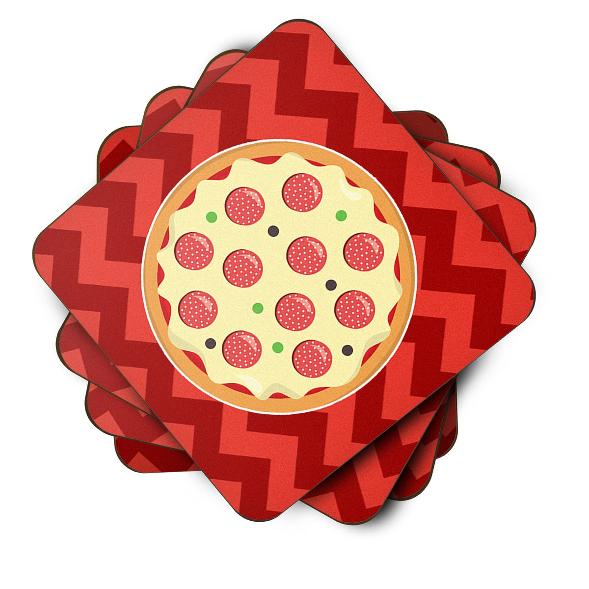 Large Pizza Foam Coasters Set of 4 Cup Coasters for Indoor Outdoor, Tabletop Protection, Anti Slip, Mouse pad Material