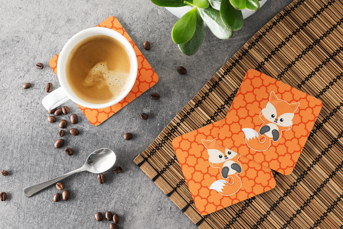Baby Fox Quatrafoil Foam Coasters Set of 4 Cup Coasters for Indoor Outdoor, Tabletop Protection, Anti Slip, Mouse pad Material
