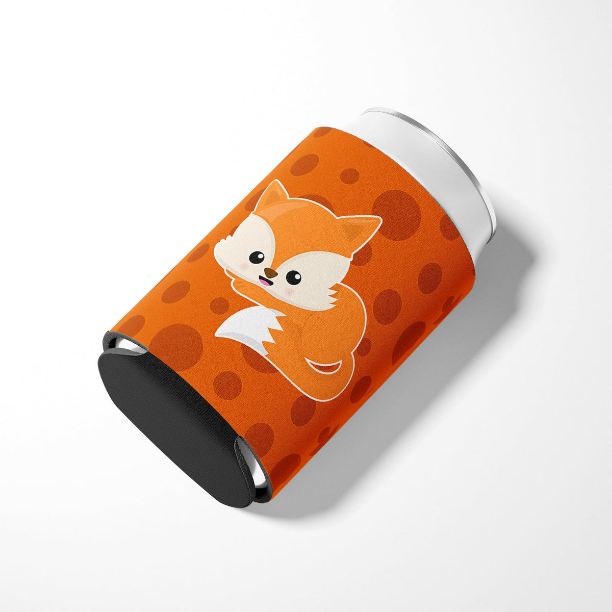 Baby Fox Polkadot Can or Bottle Hugger Cooler Sleeve for Standard 12 oz Cans, Insulated Foam Beer & Soda Can Hugger Reusable