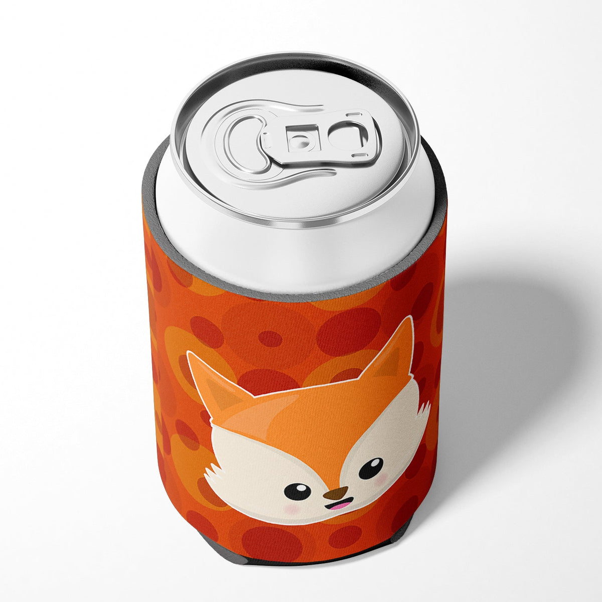 Baby Fox Face Polkadots Can or Bottle Hugger Cooler Sleeve for Standard 12 oz Cans, Insulated Foam Beer & Soda Can Hugger Reusable