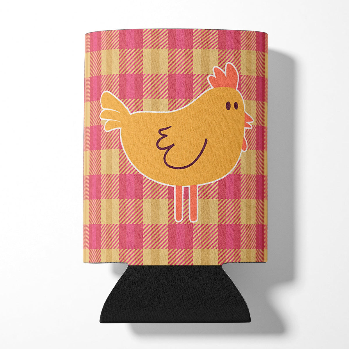 Chicken Hen on Gingham Can or Bottle Hugger Cooler Sleeve for Standard 12 oz Cans, Insulated Foam Beer & Soda Can Hugger Reusable