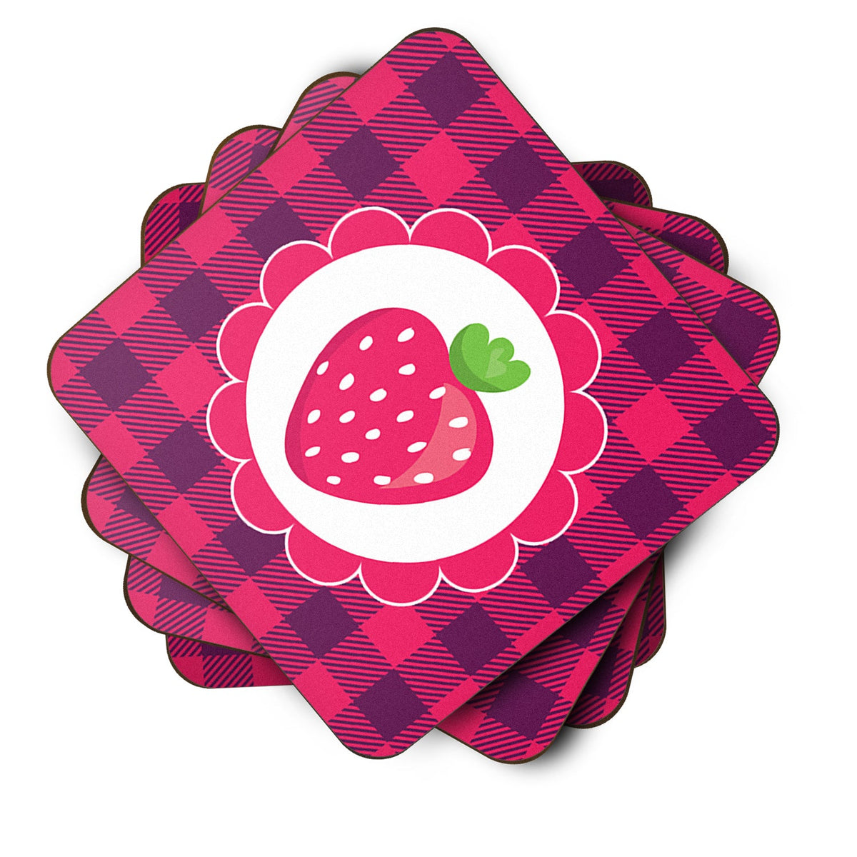 Stawberry Foam Coasters Set of 4 Cup Coasters for Indoor Outdoor, Tabletop Protection, Anti Slip, Mouse pad Material