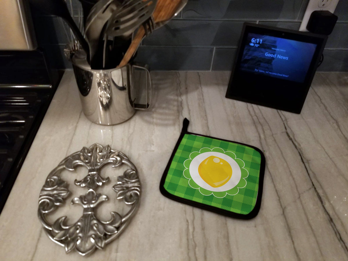 Lemon Pot Holder Set of 2 Heat Resistant Quilted Hot Pads 7.5 x 7.5 Inch, Insulated Kitchen Trivets for Cooking & Baking