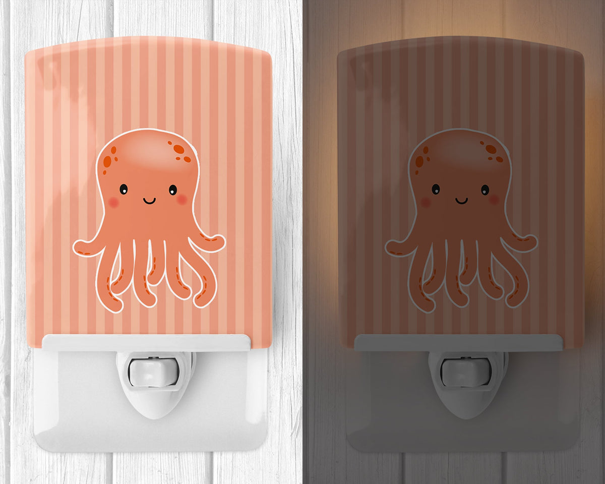Octopus Ceramic Night Light Compact, UL-Certified, Ideal for Bedroom, Bathroom, Nursery, Hallway, Kitchen, 6x4x3, Multicolor