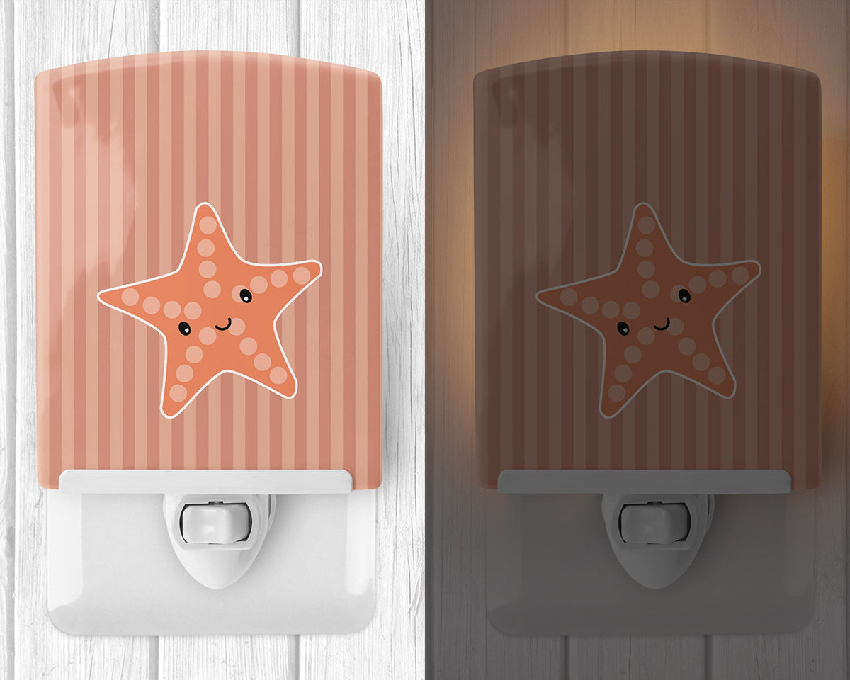 Starfish Ceramic Night Light Compact, UL-Certified, Ideal for Bedroom, Bathroom, Nursery, Hallway, Kitchen, 6x4x3, Multicolor