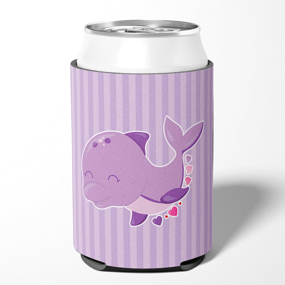 Purple Dolphin Can or Bottle Hugger Cooler Sleeve for Standard 12 oz Cans, Insulated Foam Beer & Soda Can Hugger Reusable