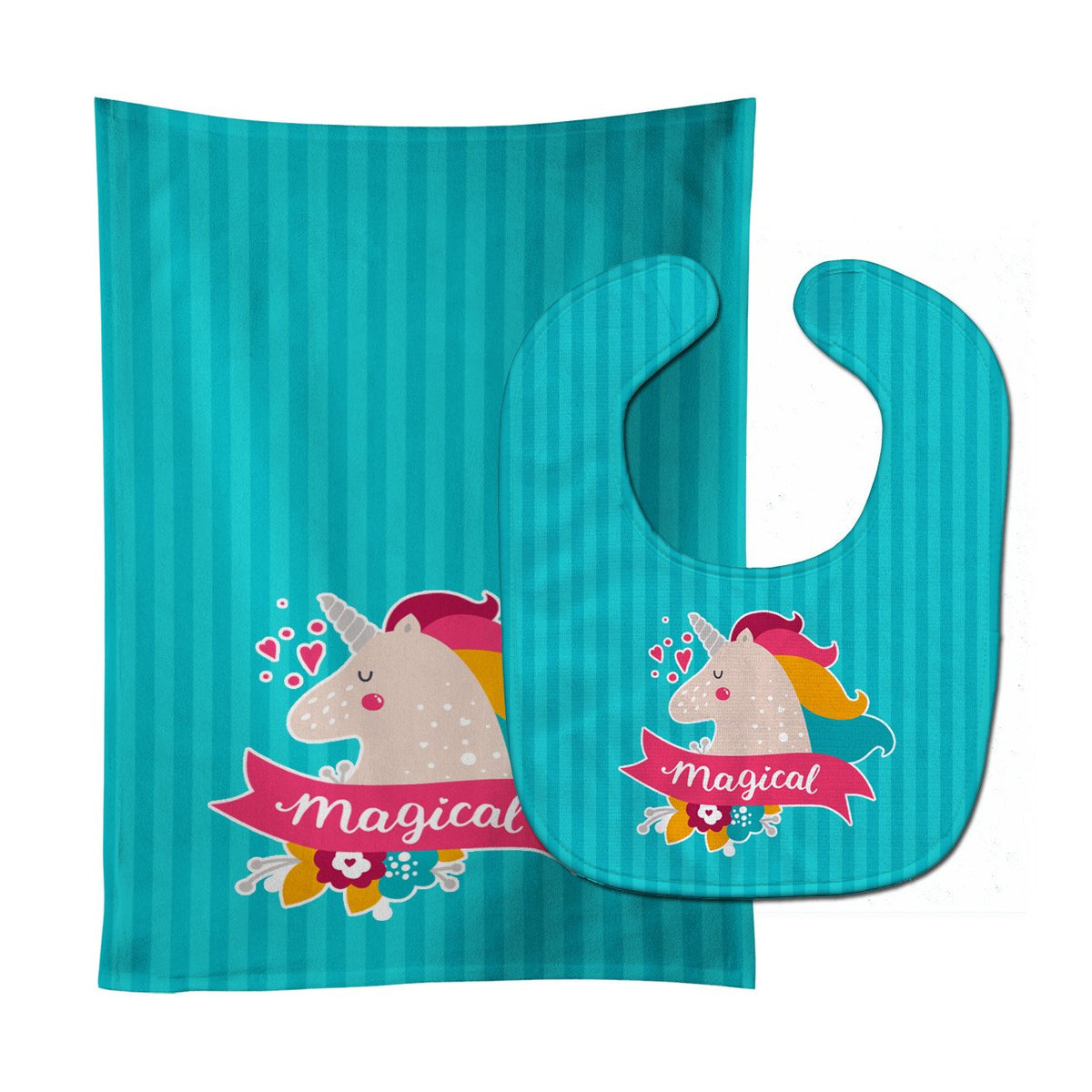 Unicorn Magical Baby Bib & Burp Cloth Easy-Clean Baby Bib Baby Feeding Accessory Baby Mealtime Essential