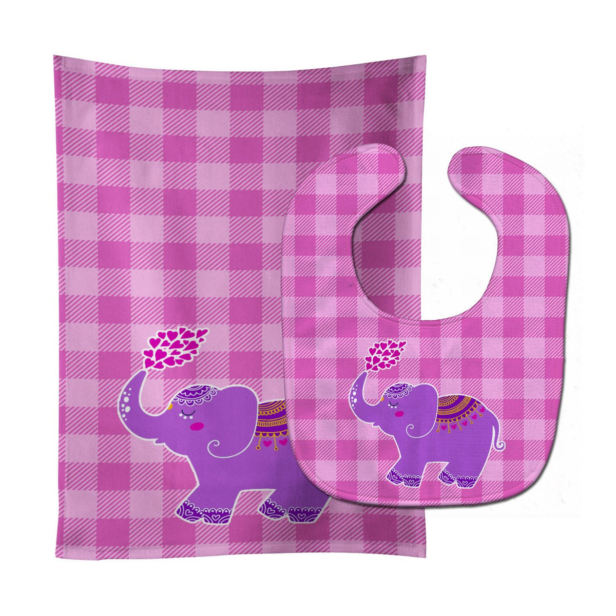 Purple Elephant Baby Bib & Burp Cloth Easy-Clean Baby Bib Baby Feeding Accessory Baby Mealtime Essential