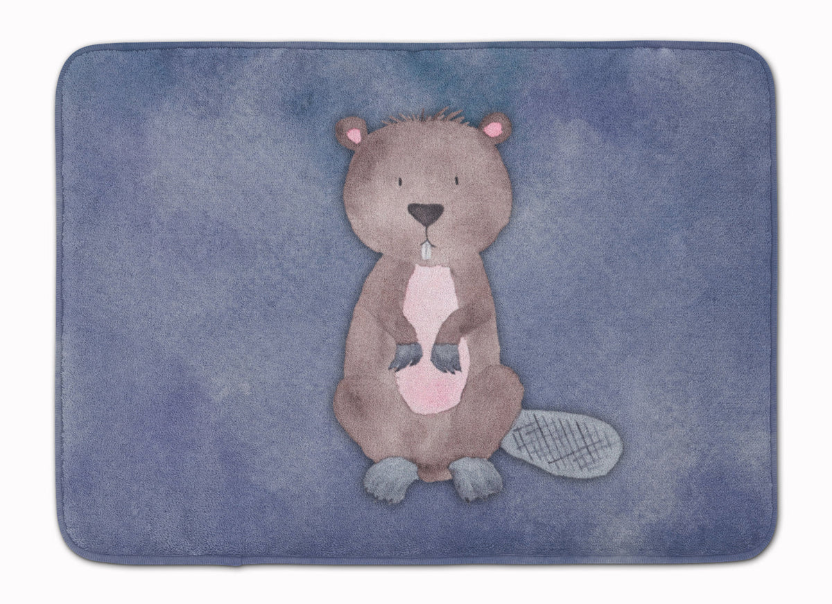 Beaver Watercolor Memory Foam Kitchen Mat Machine Washable Anti-Fatigue Cushion Comfort Bath or Kitchen Rug