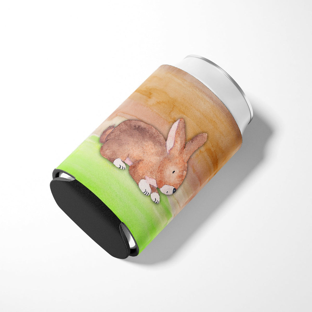 Rabbit Watercolor Can or Bottle Hugger Cooler Sleeve for Standard 12 oz Cans, Insulated Foam Beer & Soda Can Hugger Reusable
