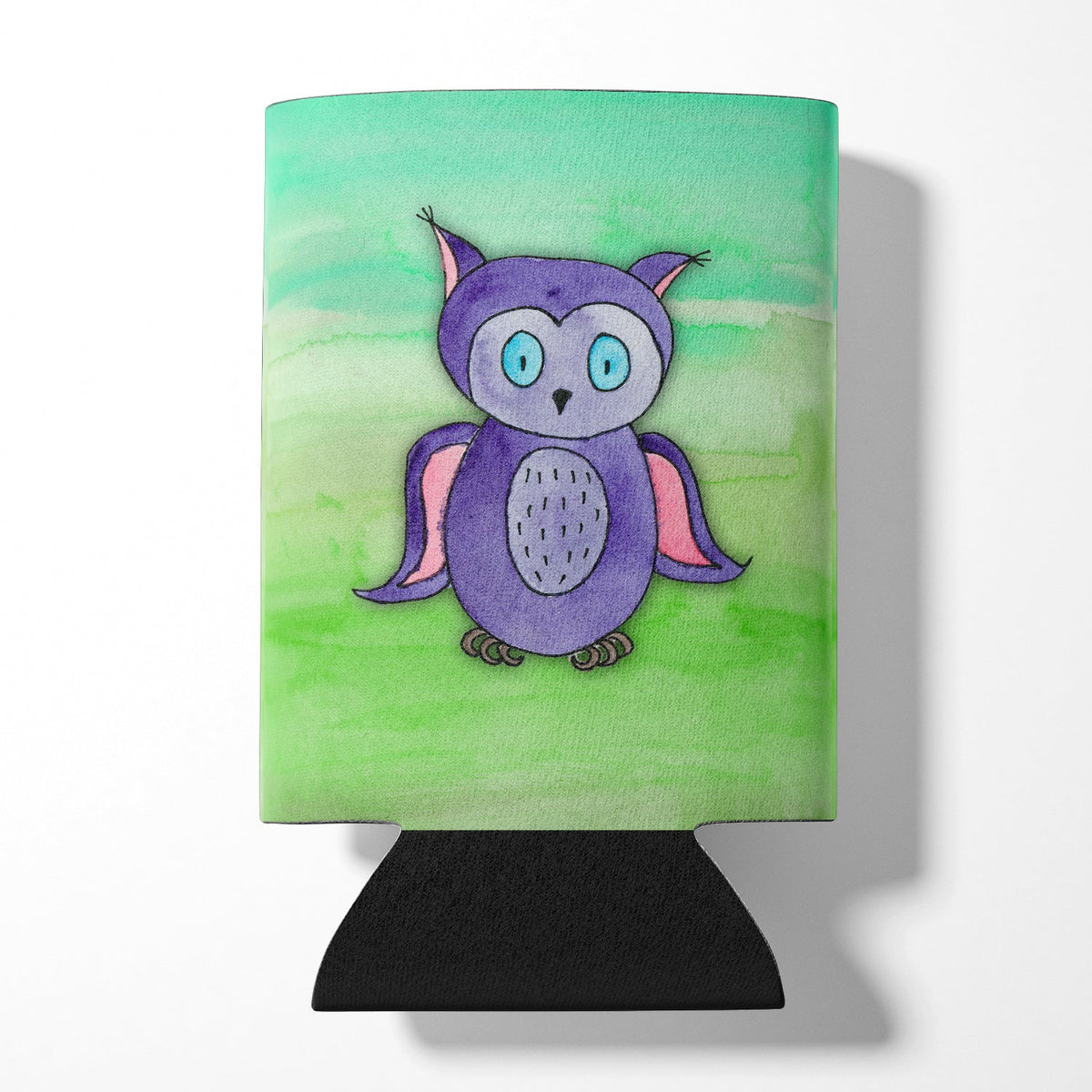 Purple Owl Watercolor Can or Bottle Hugger Cooler Sleeve for Standard 12 oz Cans, Insulated Foam Beer & Soda Can Hugger Reusable