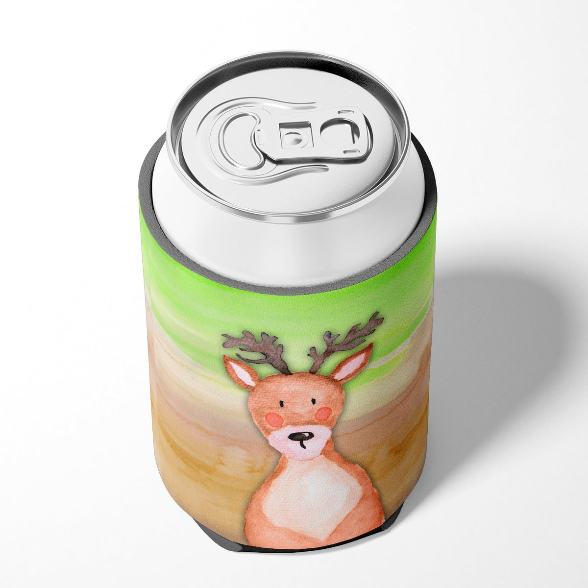Deer Watercolor Can or Bottle Hugger Cooler Sleeve for Standard 12 oz Cans, Insulated Foam Beer & Soda Can Hugger Reusable
