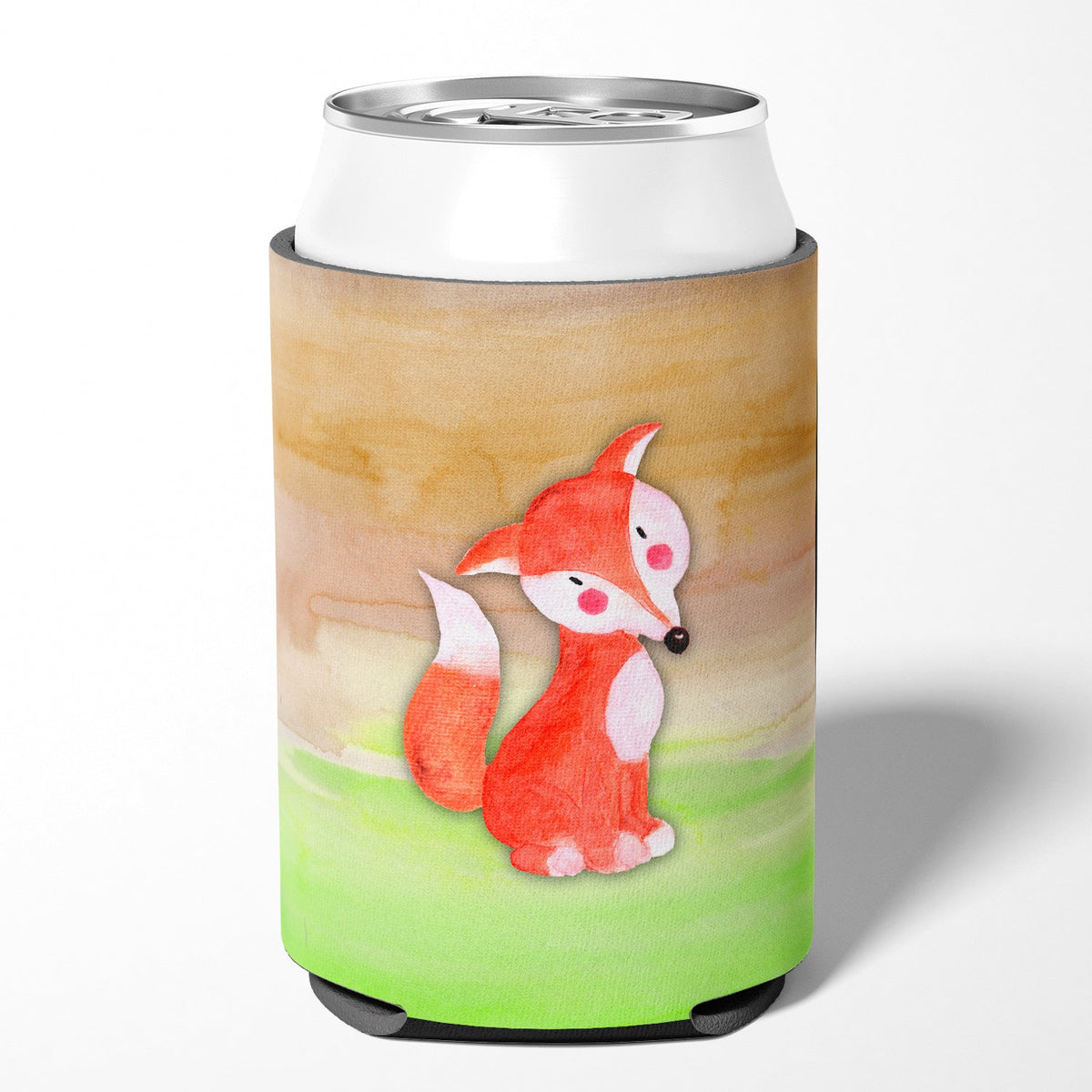Fox Watercolor Can or Bottle Hugger Cooler Sleeve for Standard 12 oz Cans, Insulated Foam Beer & Soda Can Hugger Reusable