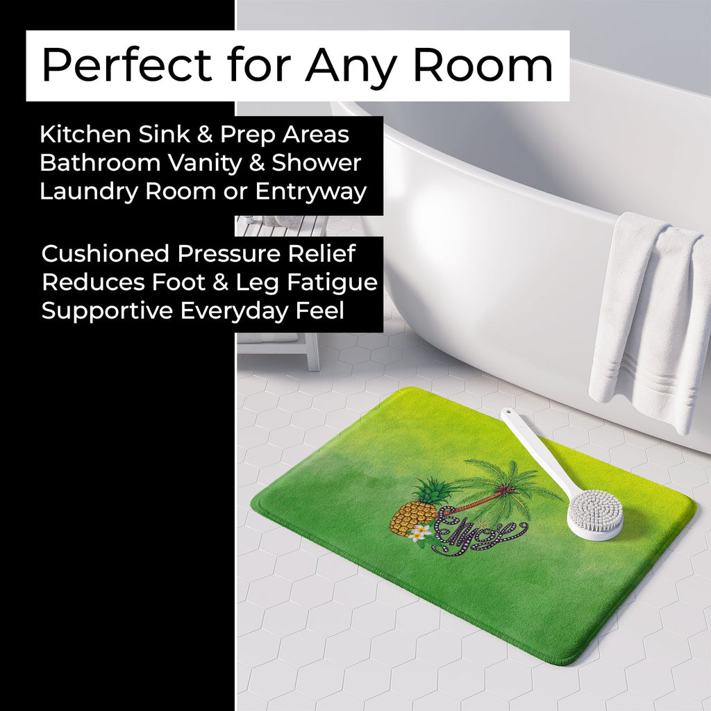 Summer Enjoy Memory Foam Kitchen Mat Machine Washable Anti-Fatigue Cushion Comfort Bath or Kitchen Rug