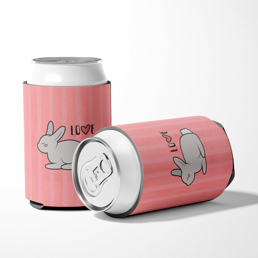 Nursery Love Bunny Rabbit Can or Bottle Hugger Cooler Sleeve for Standard 12 oz Cans, Insulated Foam Beer & Soda Can Hugger Reusable