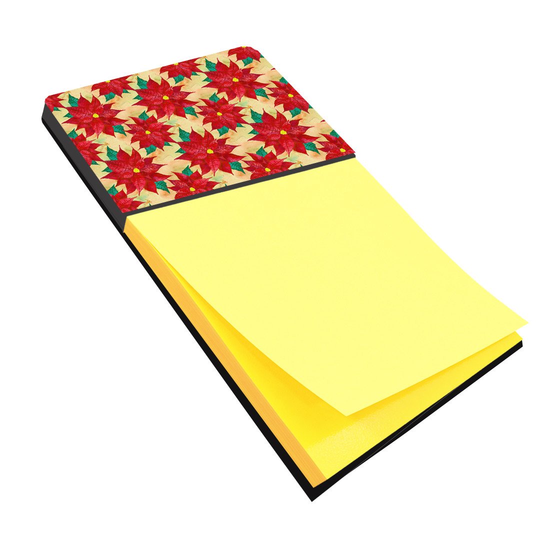 Poinsetta Christmas Watercolor Sticky Note Holder Refillable Dispenser Desk Accessory 3x3 Pad Gift