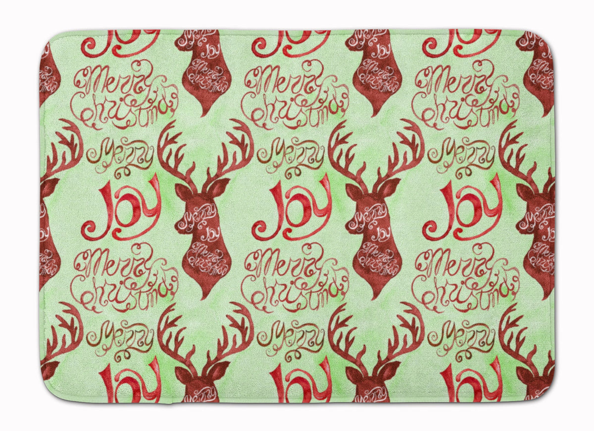 Merry Christmas Joy Reindeer Memory Foam Kitchen Mat Machine Washable Anti-Fatigue Cushion Comfort Bath or Kitchen Rug