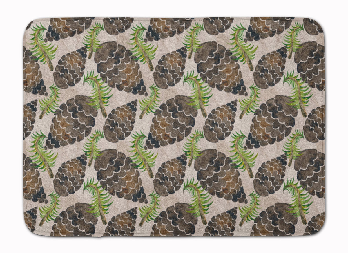 Watercolor Pine Cones Memory Foam Kitchen Mat Machine Washable Anti-Fatigue Cushion Comfort Bath or Kitchen Rug