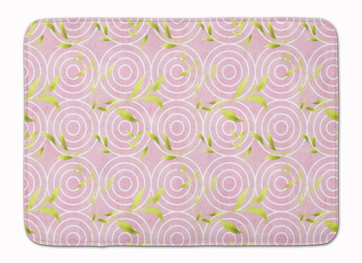 Gemoetric Circles on Pink Watercolor Memory Foam Kitchen Mat Machine Washable Anti-Fatigue Cushion Comfort Bath or Kitchen Rug