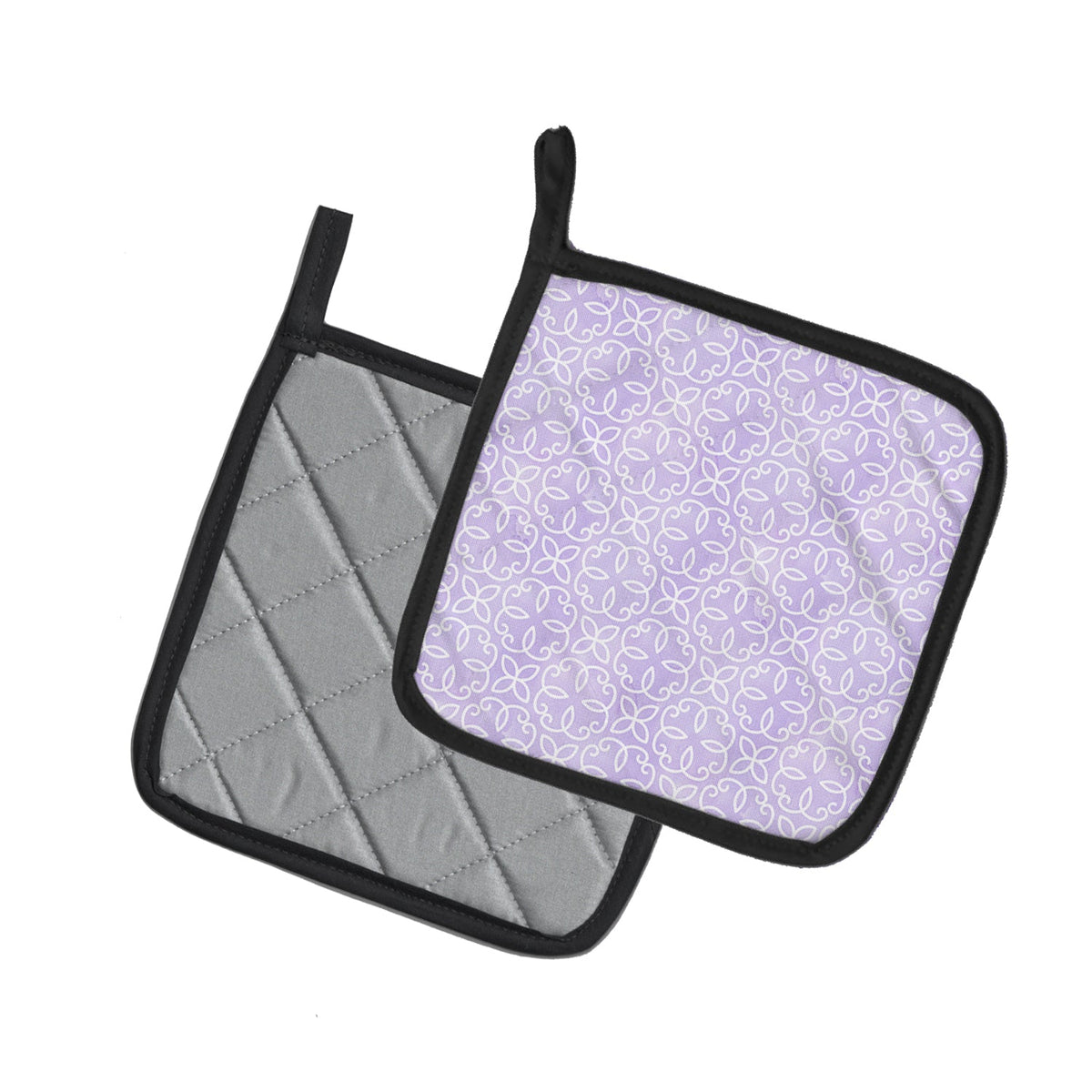 Gemoetric Circles on Purple Watercolor Pot Holder Set of 2 Heat Resistant Quilted Hot Pads 7.5 x 7.5 Inch, Insulated Kitchen Trivets for Cooking & Baking