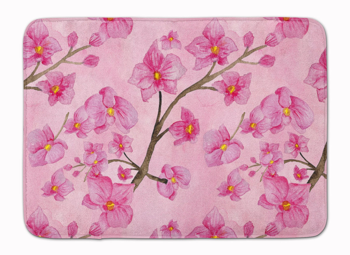 Watercolor Pink Flowers Memory Foam Kitchen Mat Machine Washable Anti-Fatigue Cushion Comfort Bath or Kitchen Rug