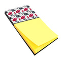 Watercolor Lipstick and Grey Stripes Watercolor Sticky Note Holder Refillable Dispenser Desk Accessory 3x3 Pad Gift