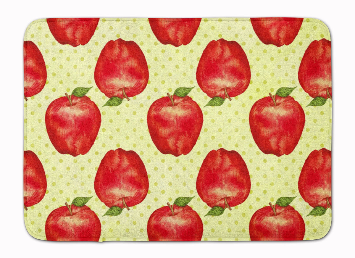 Watercolor Apples and Polkadots Memory Foam Kitchen Mat Machine Washable Anti-Fatigue Cushion Comfort Bath or Kitchen Rug